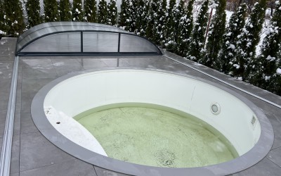 3R antracit - zastřešení kulatého bazénu